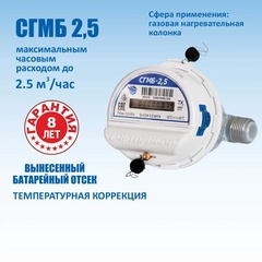 Счетчик газа СГМБ-2.5 с монтажным креплением 