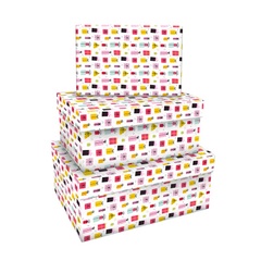 Набор прямоугольных коробок 3в1 Present 19х12х7,5-15х10х5см арт.Кп_41112 