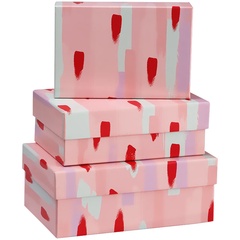 Набор прямоугольных коробок 3в1 Stylish pink 19х12х7,5-15х10х5см арт.Кп_41113 