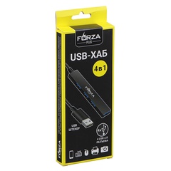 Штекер FORZA USB-хаб 4 в 1 4xUSB 2,0 арт. 405-021 