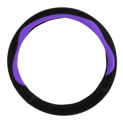 Оплетка руля, экокожа со вставками, фиолетовый/черный, размер М 