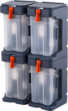 Набор лотков для метизов Blocker Expert серо-свинцовый/оранжевый 4 шт подвесные с крепежом арт. BR39541002 