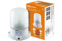 Светильник НПБ400 для сауны настенно-потолочный белый, IP54, 60Вт, белый, TDM 1/16