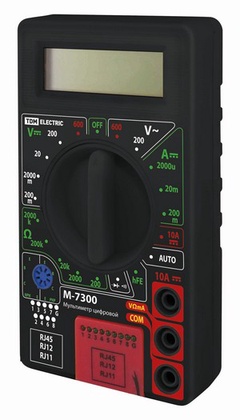 Мультиметр цифровой серия "МастерЭлектрик" М-7300 (каб.тестер RJ-11,12,45) TDM 1/40
