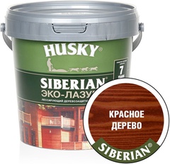 Эко-Лазурь для дерева HUSKY SIBERIAN полуматовый, красное дерево 0,9 л. 