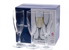 Набор бокалов для шампанского стекл. Элеганс 0.17 л 6 шт арт. P2505