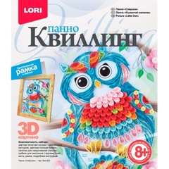 Набор для творчества Панно квиллинг Lori 3D Совушка арт.Квл-023 