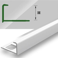 Профиль наружный для плитки Деконика 001-0 белый глянец 8 мм 2,5 м 