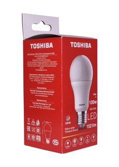 Лампа светодиодная TOSHIBA А60-LAMP 100W 3000K CRI80 ND (14W, 1521лм, 230В, 50Гц, Е27)
