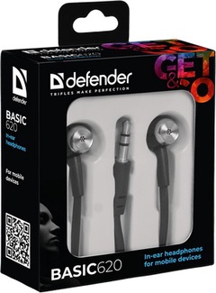 Наушники вставки Defender Basic 620 черн. 1.1м арт. 160 63620 