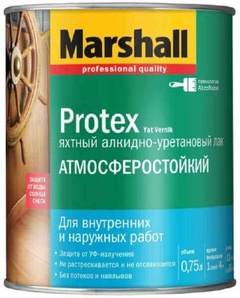 Лак яхтный MARSHALL Protex полуматовый 0.75л арт. 5255241