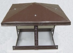 Зонт прямоугольный для дымохода (вентиляции) 385*385 мм, коричневый (RAL 8017)