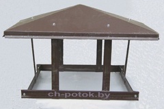 Зонт прямоугольный для дымохода (вентиляции) 510*510 мм, коричневый (RAL 8017)