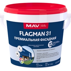 Краска FLAGMAN 31 премиальная фасадная (ВД-АК-1031) белая матовая 1 л (1,2 кг)