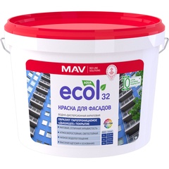Краска ECOL 32 для фасадов (ВД-АК-1032) белая матовая 11 л (14,0 кг)