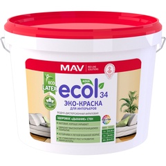 ЭКО-Краска ECOL 34 для интерьеров (ВД-АК-2034) белая матовая 11 л (14 кг)