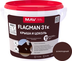 Краска FLAGMAN 31к крыша и цоколь (ВД-АК-1031к) шоколадная (N 415) матовая 5 л (7 кг)