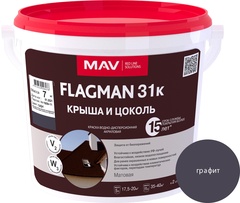Краска FLAGMAN 31к крыша и цоколь (ВД-АК-1031к) графит матовая 5 л (7 кг)