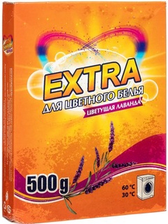EXTRA средство моющее синтетическое порошкообразное с пятновыводителем для цветного " Цветущая лаванда", автомат, 500 гр