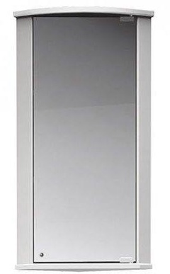 Шкаф навесной зеркальный  угловой Микро ВУШ 38 белый (1) левый