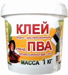 Клей ПВА  Профессионал  ВДК-101 1 кг ведро (8 шт упак)