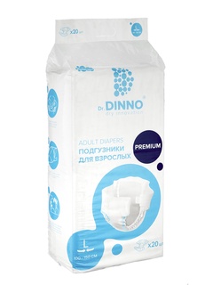 Подгузники для взрослых Dr.DINNO Premium размер L, 20 шт