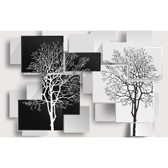 Фотообои на флизелиновой основе, Citydecor Дерево 3D инь-янь 400х254 4 листа 