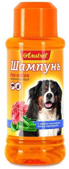 Шампунь "Amstrel" РЕПЕЛЕНТНЫЙ для собак, с маслом пальмарозы и алоэ, 320 мл