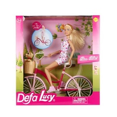 Кукла "Defa" на велосипеде 8276