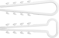 Дюбель-хомут 8х5 для крепления прямоугольного кабеля, белый