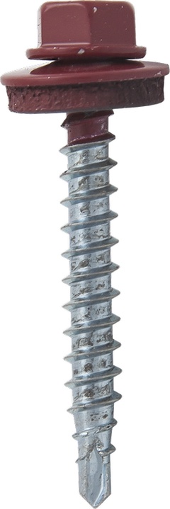 Саморез кровельный 5,5х19 RAL 3011 (красно-коричневый), в контейнере 