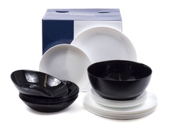 Набор посуды стеклокерамика Moderne Trianon Black/White 19 предметов арт. G8733 