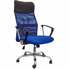 Кресло поворотное ARIA, NEW, ECO/сетка, черный+сетка-синяя