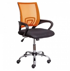 Кресло поворотное RICCI CHROME оранжевый+черный арт. ХН-6010