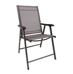 Кресло садовое VALENCIA сетка серо-черная/сталь-черная 55х56х94 арт. LFT-3192