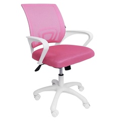 Кресло поворотное RICCI NEW WHITE розовый 