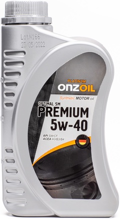 Масло моторное синтетическое ONZOIL SAE 5W-40 Optimal SM 0,9 л арт. 00000000889 