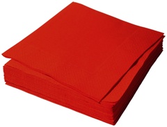 Салфетки бумажные столовые 330*330 красные 50 листов, 2 слоя, сложение 1/4, SKX3333_Deko