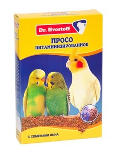 Корм для птиц  Dr. Hvostoff Просо витаминизированное с семенами льна 0,5 кг ., картонная упаковка