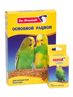 Основной рацион для волнистых попугаев Dr.Hvostoff 500 г., картонная упаковка