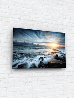 Картина на стекле 40х60 "Закат на море". Артикул OM-02-18-04