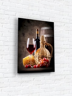Картина на стекле 30х40 "Вино, сыр, виноград". Артикул WB-02-86-02