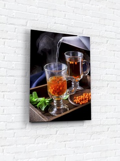 Картина на стекле 30х40 "Облепиховый чай". Артикул WB-02-93-02