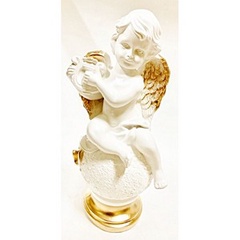 Статуэтка ангел крылатик на шаре зол, 28 см, арт.нсх-5