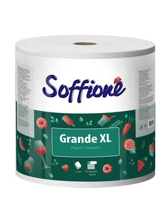 Полотенца бумажные из целлюлозы, белые, 1 рул., 2 слоя , 110м Soffione GRANDE XL 