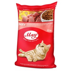 Сухой корм "Мяу!" для взрослых кошек,телятина (11 кг)