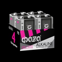 Элемент питания алкалин, ФАZА Alkaline Pack-4 9V арт,6LR61 