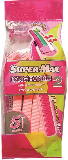 Одноразовый станок для бритья, 5 шт Супер-Макс Лонг Хендл 2 для женщин 