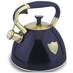 Чайник нержавеющий со свистком капсулированное индукционное дно Zeidan синий 3 л. 