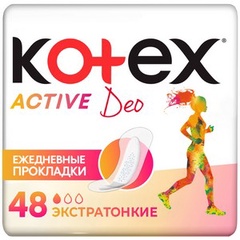 Прокладки женские гигиенические ежедневные Kotex Active Deo 48 шт.